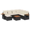 vidaXL Set mobilier de grădină cu perne, 8 piese, negru, poliratan