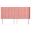 vidaXL Tăblie de pat cu aripioare, roz, 203x16x118/128 cm, catifea