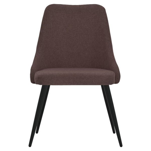 vidaXL Scaune de bucătărie, 2 buc., maro &icirc;nchis, material textil