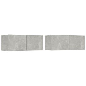 vidaXL Comode TV, 2 buc., gri beton, 80x30x30 cm, lemn compozit