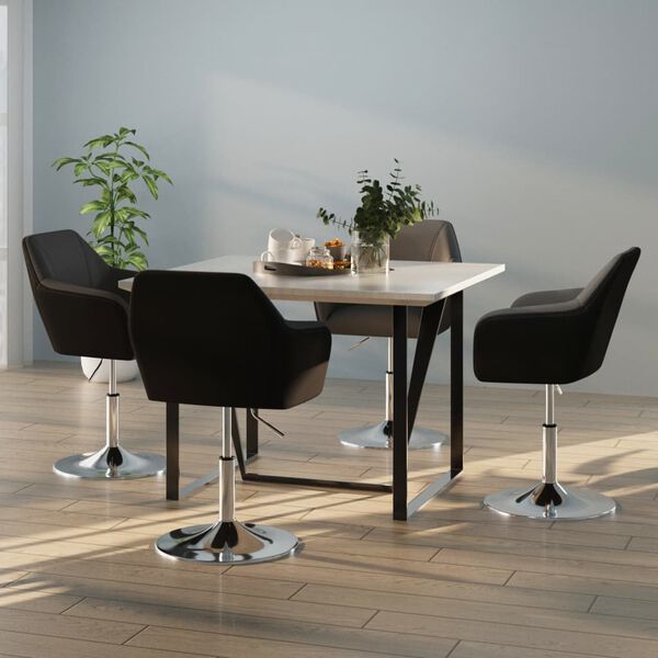 vidaXL Scaune de sufragerie, 4 buc. gri, piele ecologică