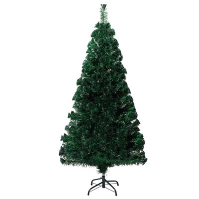 vidaXL Pom de Crăciun artificial cu suport, verde, 120cm, fibră optică