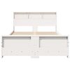 vidaXL Cadru de pat cu headboard Alb 135 x 190 cm Lemn compozit