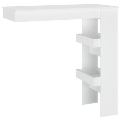 vidaXL Masă bar de perete, alb, 102x45x103,5 cm, lemn compozit