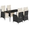 vidaXL Set mobilier de grădină cu perne, 5 piese, negru, poliratan