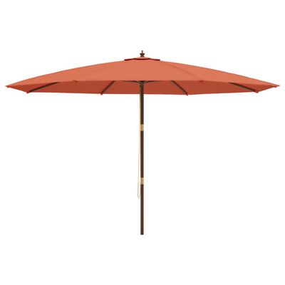 vidaXL Umbrelă de soare de grădină stâlp din lemn cărămiziu 400x273 cm