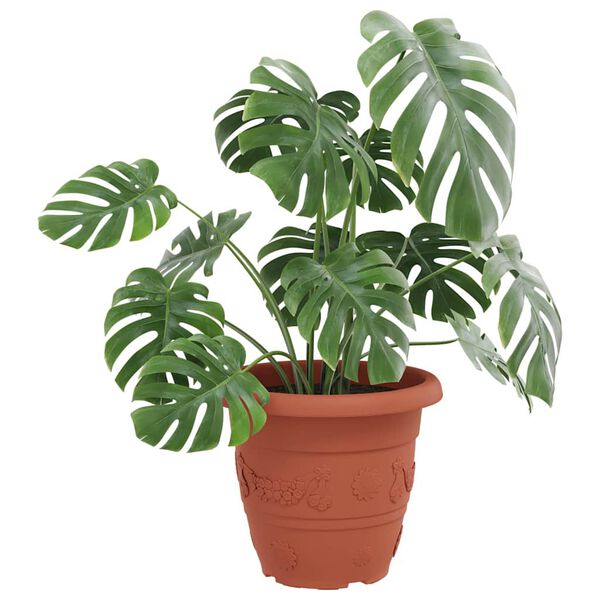 vidaXL Ghiveci rotund pentru flori 6 pcs Roșu cărămidă &Oslash; 26 x 21.5 cm