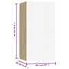 vidaXL Dulap TV, 7 buc alb/stejar Sonoma 30,5x30x60 cm, lemn prelucrat