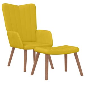 vidaXL Scaun relaxare cu taburet, galben muștar, catifea