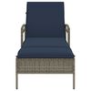vidaXL Șezlong cu pernă gri 63x200x81 cm, poliratan (doar SUA)