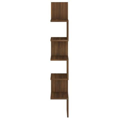 vidaXL Raft de perete de colț stejar maro 20x20x127,5 cm lemn compozit