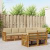 vidaXL Seturi de canapele 8 pcs Natural și Bej Lemn Solid de Acacia