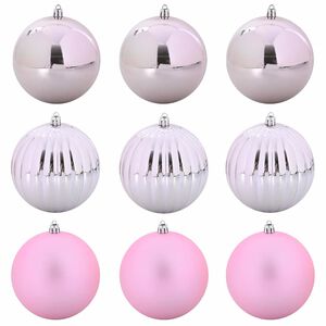 vidaXL Set De Globuri De Crăciun XL 9 buc. Roz &Oslash; 15 cm Plastic