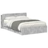 vidaXL Cadru de pat cu depozitare cu headboard Gri Beton 150 x 200 cm