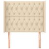 vidaXL Tăblie de pat cu aripioare, crem, 93x16x118/128 cm, textil