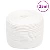 vidaXL Fr&acirc;nghie de barcă, alb complet, 10 mm, 25 m, polipropilenă