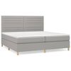 vidaXL Pat box spring cu saltea, gri deschis, 200x200 cm, textil