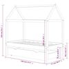 vidaXL Cadru pat copii cu sertar gri închis 70x140 cm lemn masiv pin