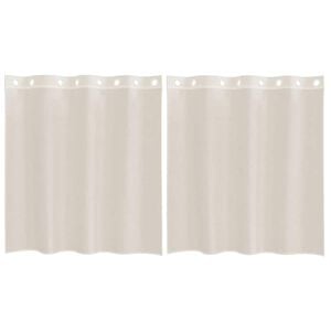 vidaXL Perdele Voile cu Oelii 2 buc Crem 140x140 cm