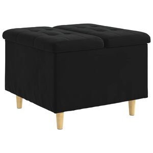 vidaXL Ottomană de depozitare cu pernă Negru 60 x 60 x 45 cm Catifea