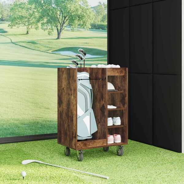 vidaXL Dulap Golf cu roata Simplu Stejar fumuriu 65 x 45 x 98 cm