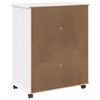 vidaXL Cabinet mobil cu roata Alb 63,5 x 39 x 79 cm Lemn de pin masiv