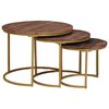 vidaXL Mese de Cafea Nesting 3 buc. Maro &icirc;nchis 60 x 60 x 45 cm