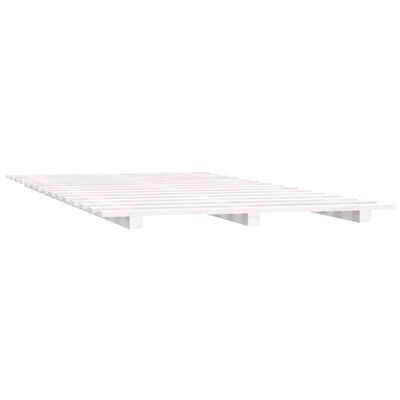 vidaXL Cadru de pat, alb, 120x190 cm, lemn masiv pin