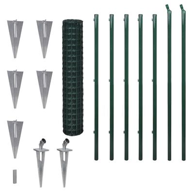 vidaXL Euro gard, verde, 10 x 1,7 m, oțel