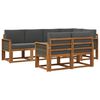 vidaXL Set de canapele de exterior 7 pcs Natural și Antracit Poliester
