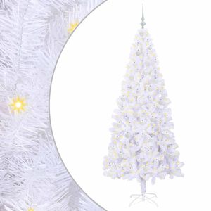 vidaXL Brad de Crăciun artificial cu 300 LED Alb 210 cm PVC și Oțel