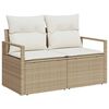 vidaXL Set de canapele pentru grădină cu pernă 12 pcs Bej Rattan poli