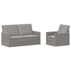 vidaXL Set de canapea 2 pcs Gri deschis Catifea
