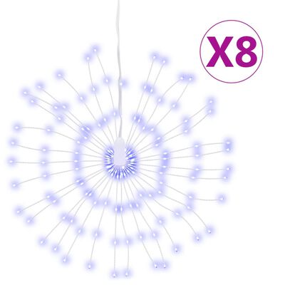 vidaXL Lumină stelară de Crăciun 140 LED-uri, 8 buc., albastru, 17 cm