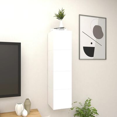 vidaXL Dulapuri TV montaj pe perete, 4 buc., alb, 30,5x30x30 cm