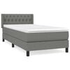 vidaXL Pat box spring cu saltea, gri &icirc;nchis, 100x200 cm, textil