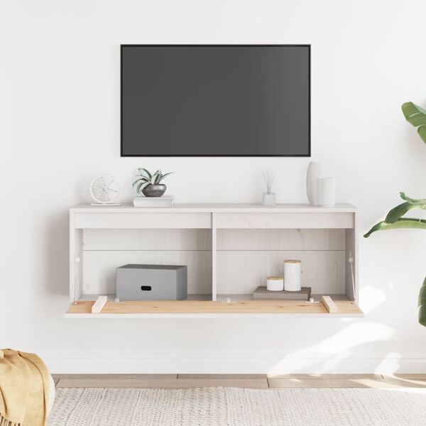 vidaXL Dulap de perete, alb, 100x30x35 cm, lemn masiv de pin