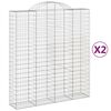 vidaXL Coșuri gabion arcuite, 2 buc, 200x50x220/240cm, fier galvanizat