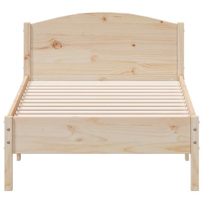 vidaXL Cadru de pat cu tăblie, 90x190 cm, lemn masiv pin
