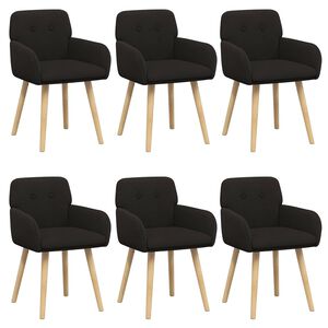 vidaXL Scaune de dining 6 buc. Boucl&eacute; Negru 59 x 57 x 85 cm