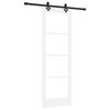 vidaXL Ușă glisantă Alb 73,5 x 211 cm Lemn masiv de pin și sticlă