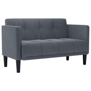 vidaXL Canapea loveseat, gri &icirc;nchis, 111 cm, catifea