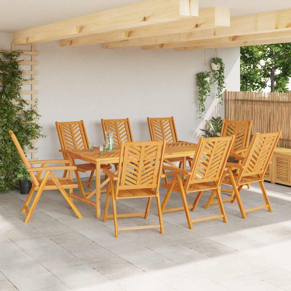 vidaXL Scaun pentru Grădină 8 pcs Maro 57 x 72 x 109 cm