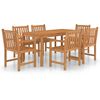 vidaXL Set de mobilier de grădină cu 7 piese, 160x80 cm, lemn masiv de tec