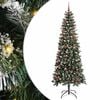 vidaXL Brad de Crăciun artificial Verde 210 cm PVC, plastic și oțel