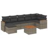 vidaXL Set canapele de grădină cu perne, 8 piese, gri, poliratan