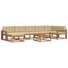 vidaXL Set de canapele de exterior cu pernă 8 pcs Natural și Bej