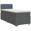 vidaXL Pat boxspring cu saltea Gri &icirc;nchis 90 x 190 cm Țesătură