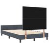 vidaXL Pat cu arcuri cu headboard Gri &icirc;nchis 120 x 190 cm Catifea