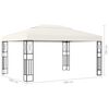 vidaXL Pavilion cu șir de lumini LED, crem, 3x4 m, țesătură